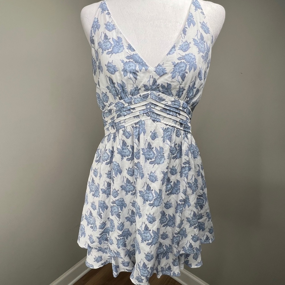 Floral Babydoll Mini Dress Sundress Cottagecore Coquette Open Back XL